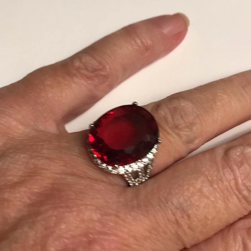 Stampd 925 Sterling Silver Garnet Ring